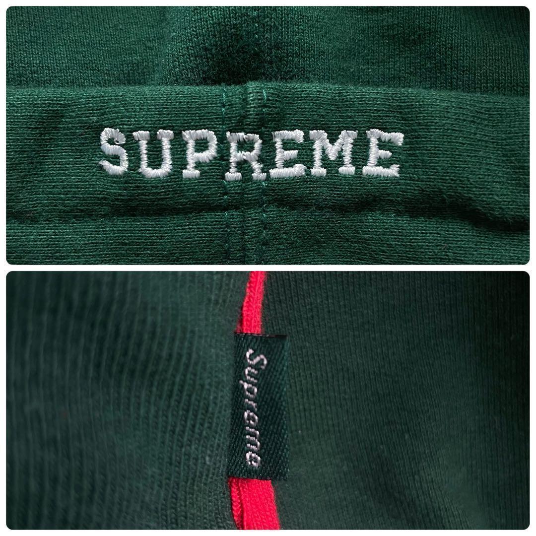 3336 U【美品・超人気デザイン】シュプリーム☆Sロゴ刺繍 切り替えパーカー