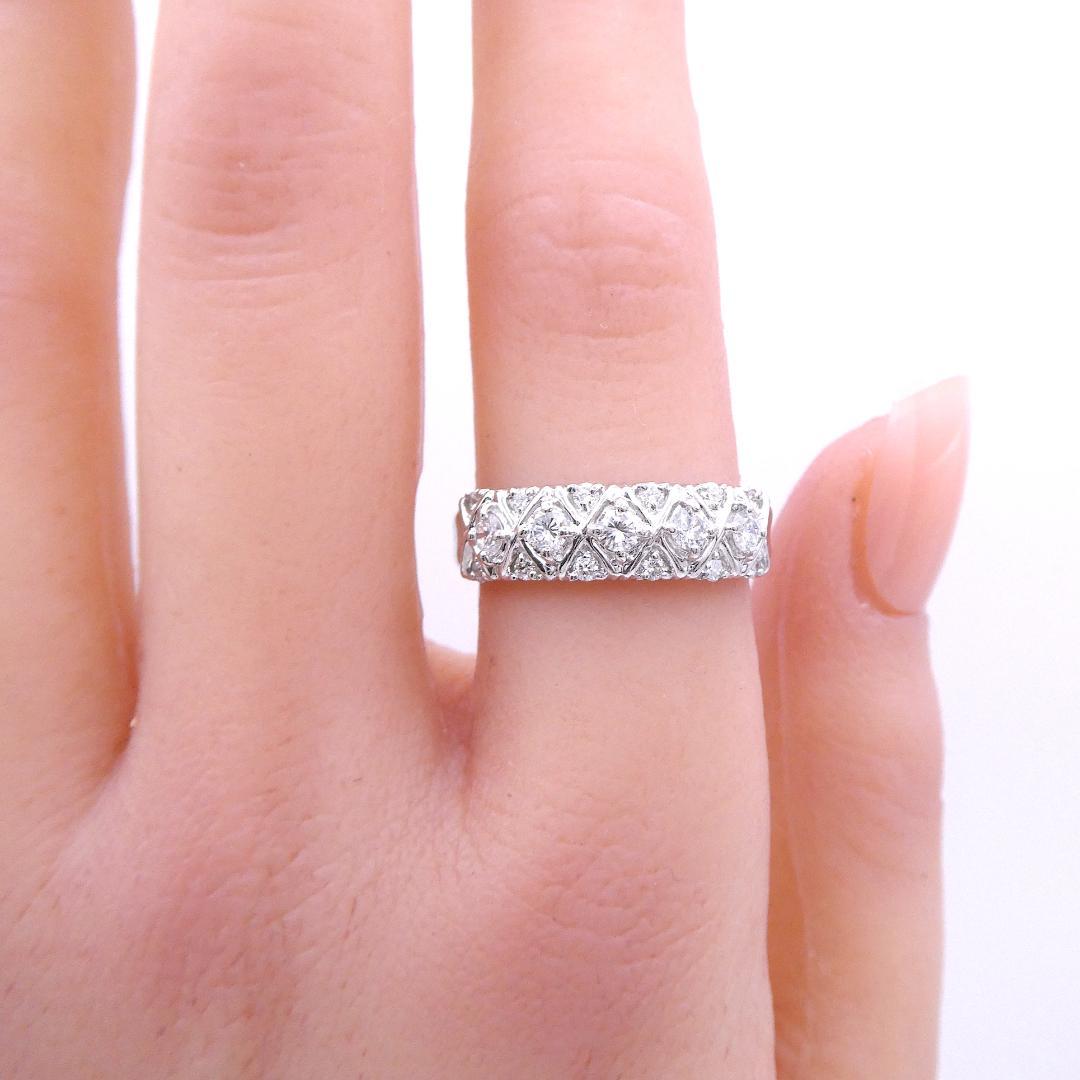 リング Pt900 ダイヤモンド合計0.51ct 14号