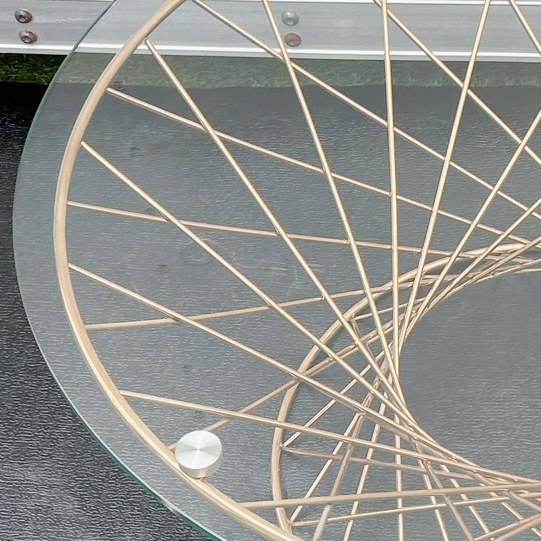 【美品 】フランフラン マーリアコーヒーテーブル ゴールド ガラス天板 円型