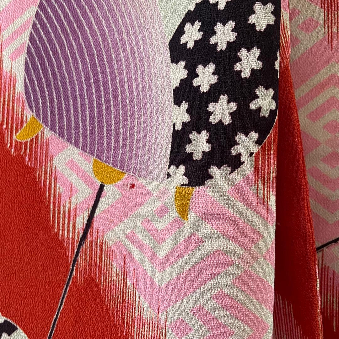 七五三　5歳　アンティークお着物セット　作り帯コーデ