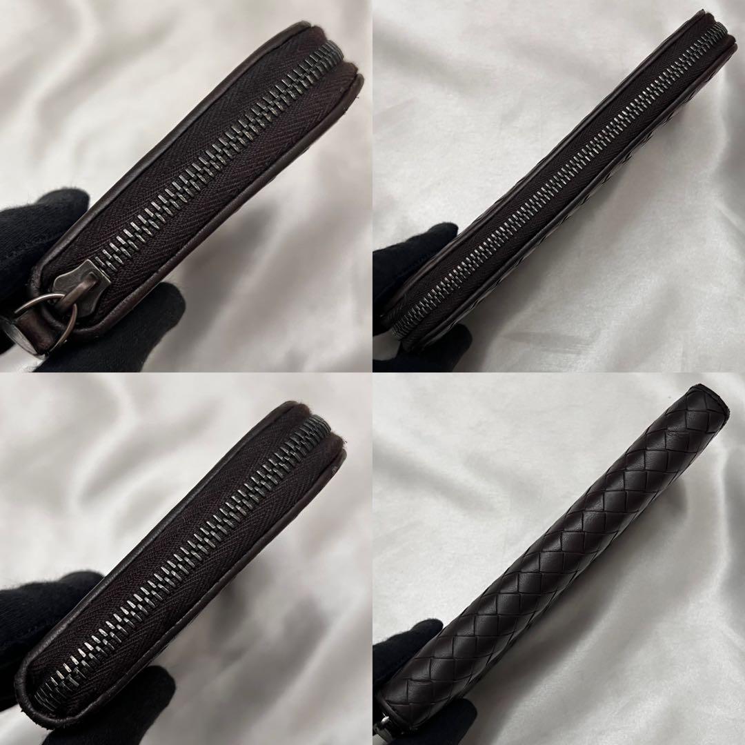 ◇極美品◇ボッテガヴェネタ　長財布　ラウンドジップ　ダークブラウン　レザー