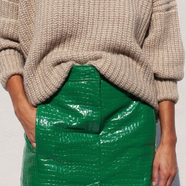 未使用 タグ付き Tibi クロコ型押しスカート