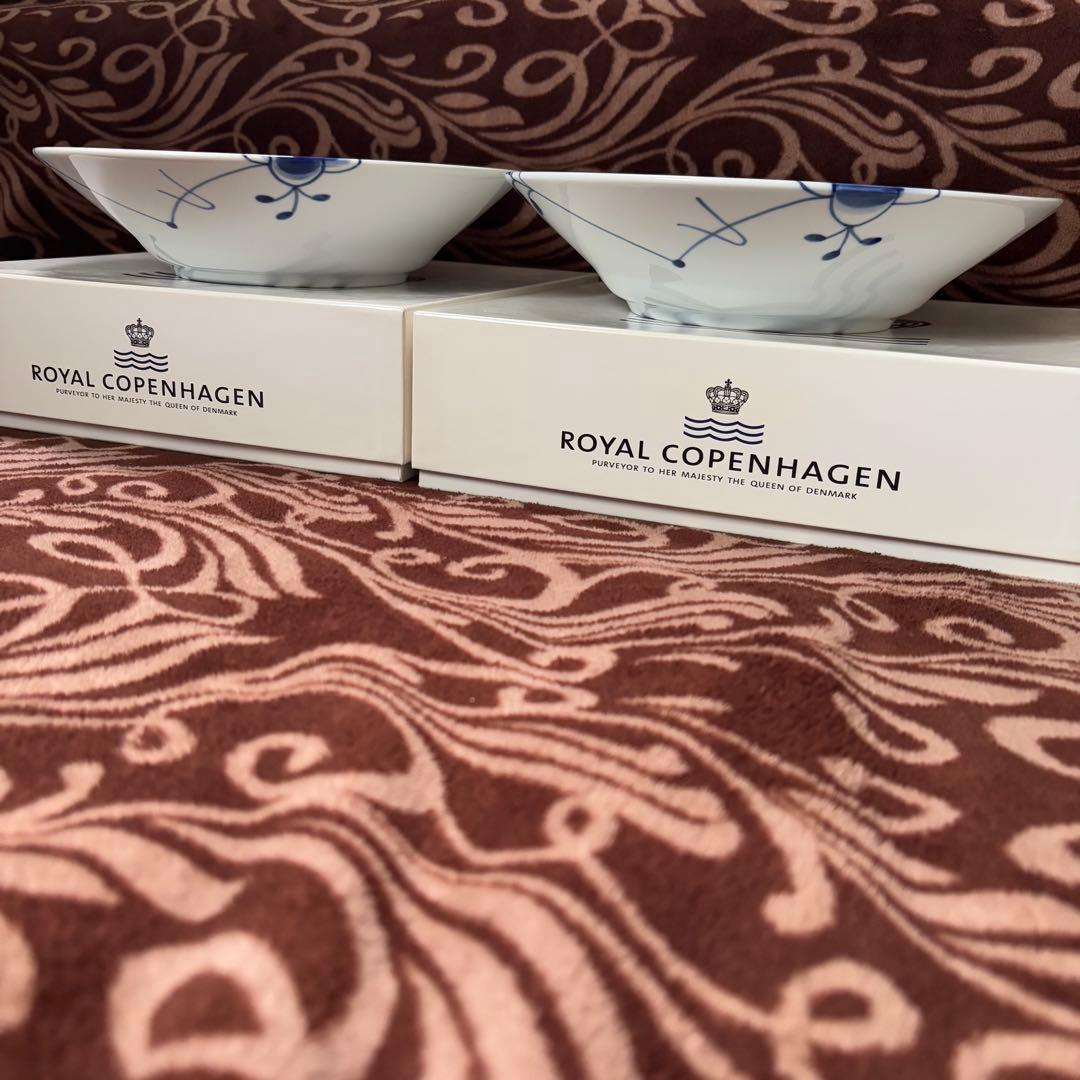 ロイヤルコペンハーゲン ブルーフルーテッド メガ パスタプレート 24cm 2枚