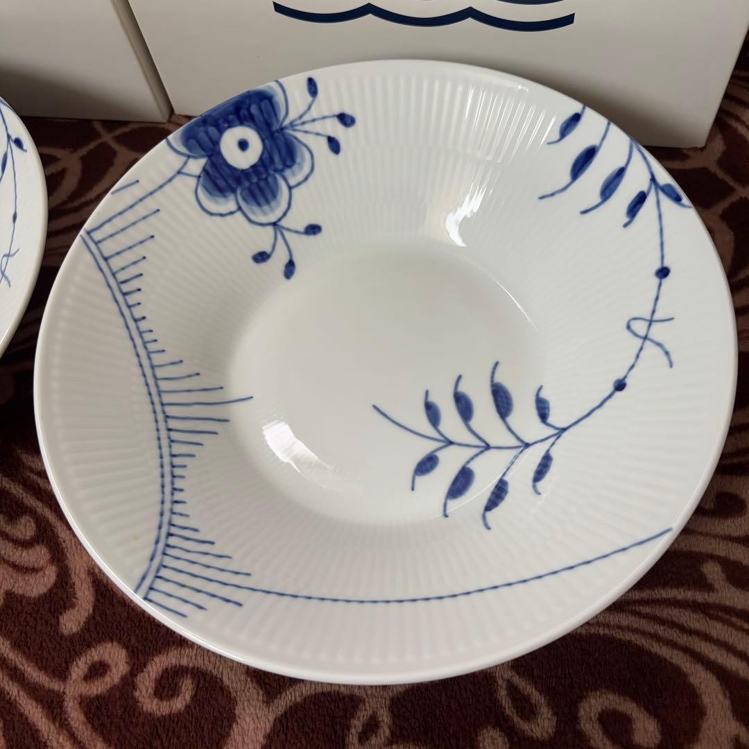 ロイヤルコペンハーゲン ブルーフルーテッド メガ パスタプレート 24cm 2枚
