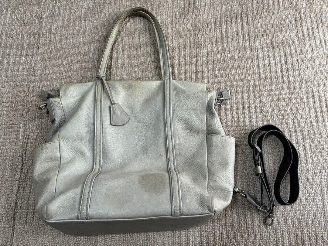 aniary グレー トートバッグ 取り外し可能ストラップ