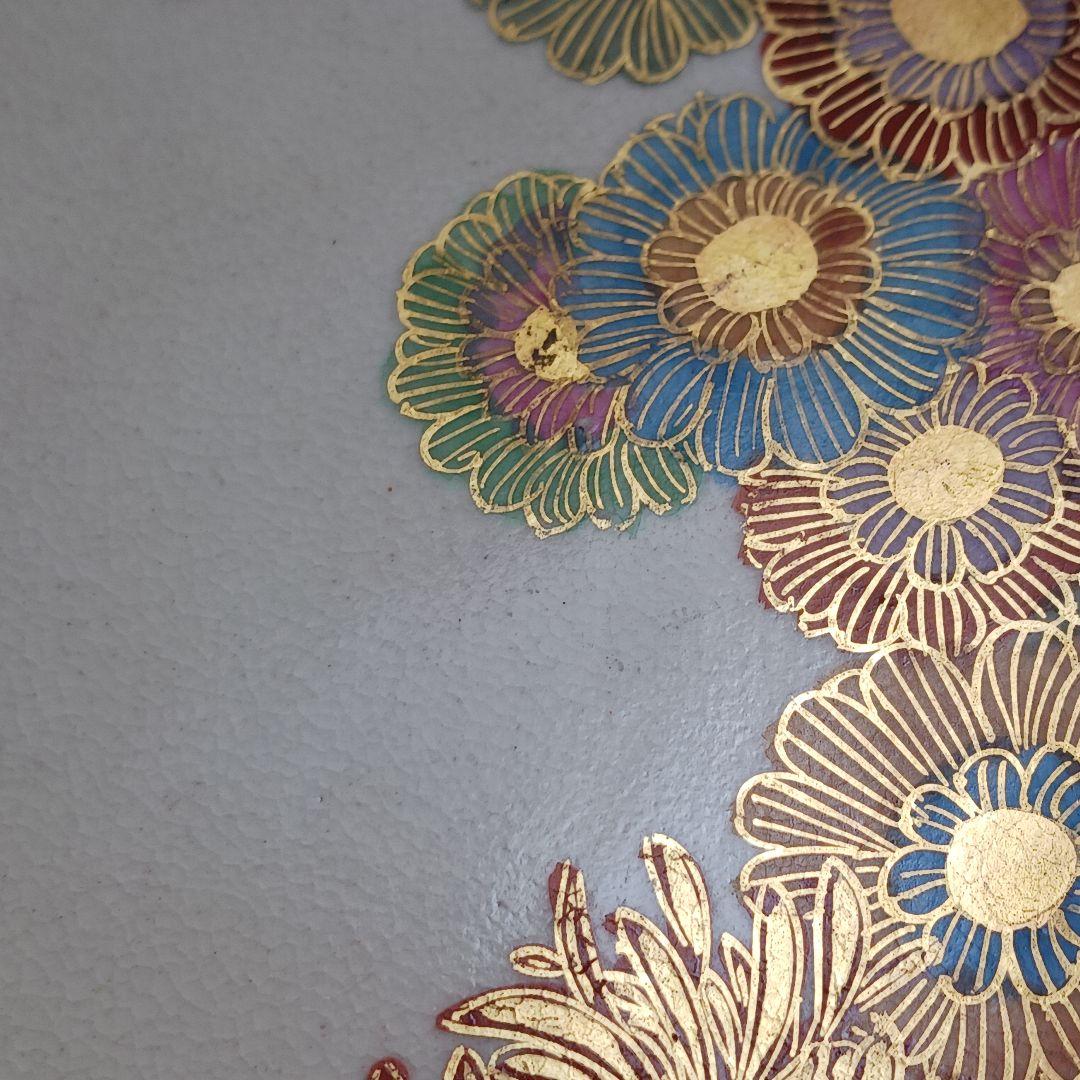 Y2921 在銘 薩摩 金彩 花尽くめ 皿 直径17.7㎝ 金襴手　L