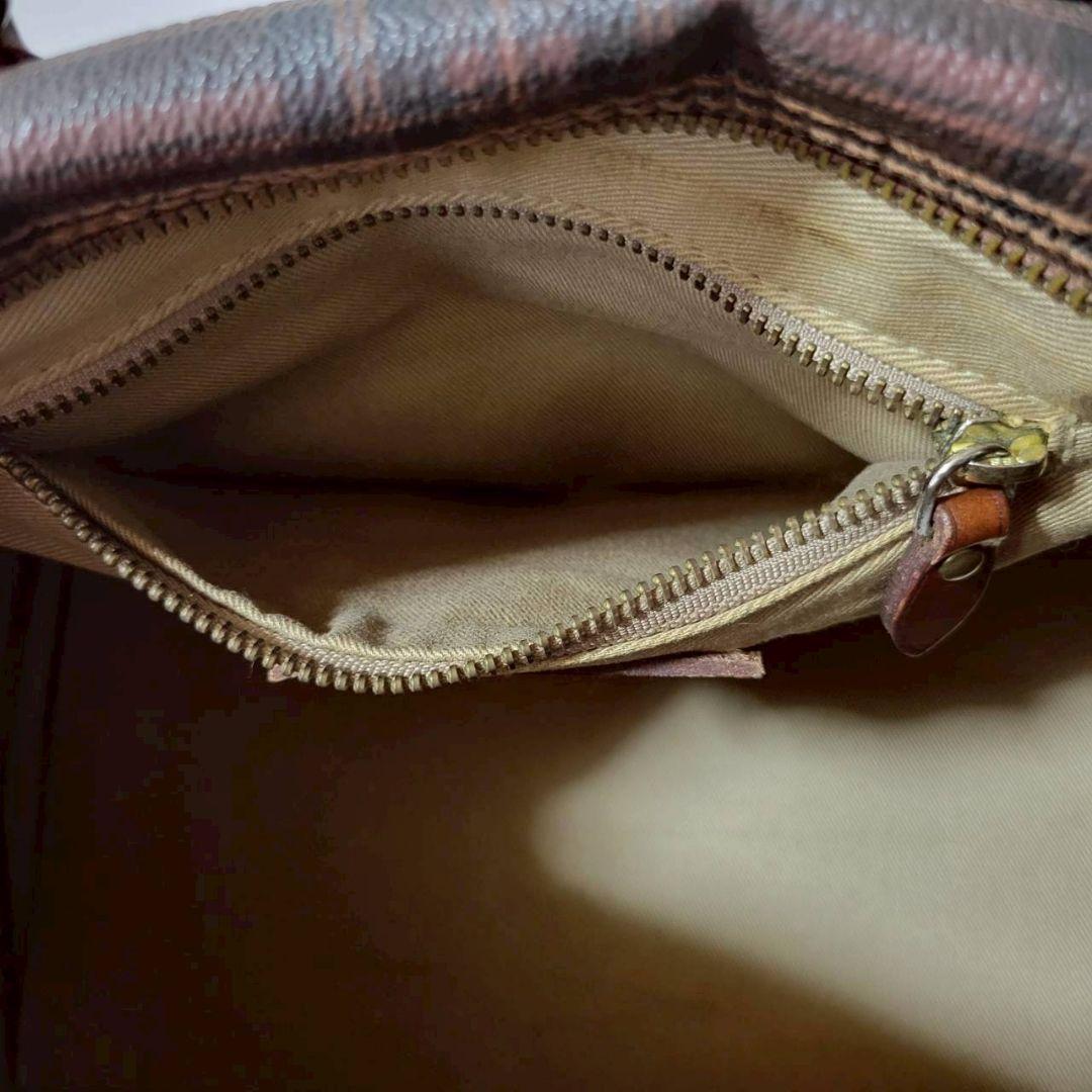 希少　ポロラルフローレン　ミニボストンバッグ　タータンチェック　ヴィンテージ　茶