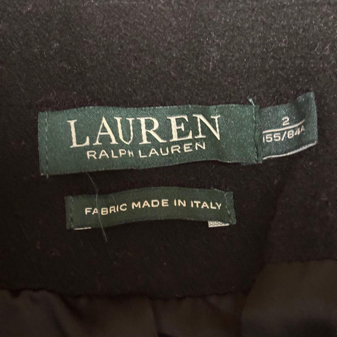 【SAKURA】ローレンラルフローレン　ロングコート　女優襟　ベルト　黒