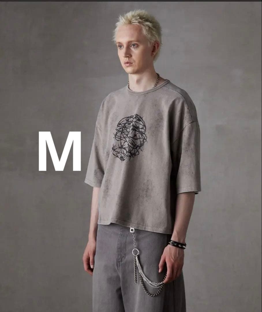 グレー グラフィックプリント Tシャツ M グランシー