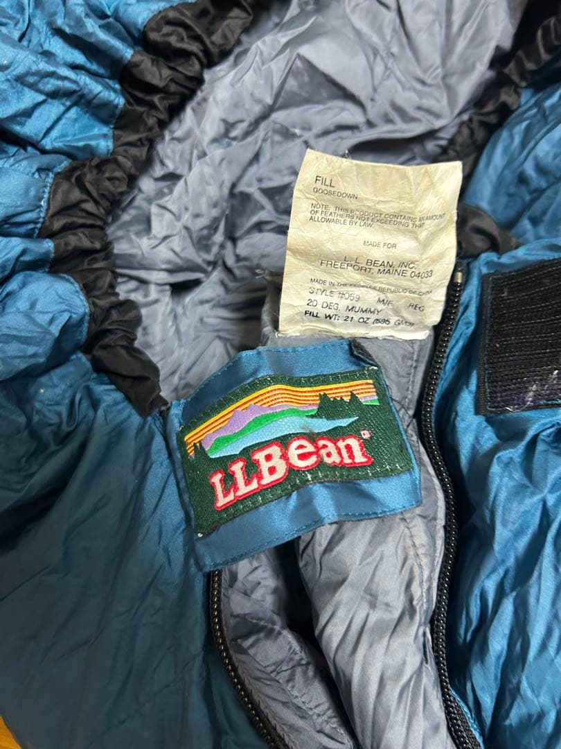 LLBean ダウン寝袋 青 210cm