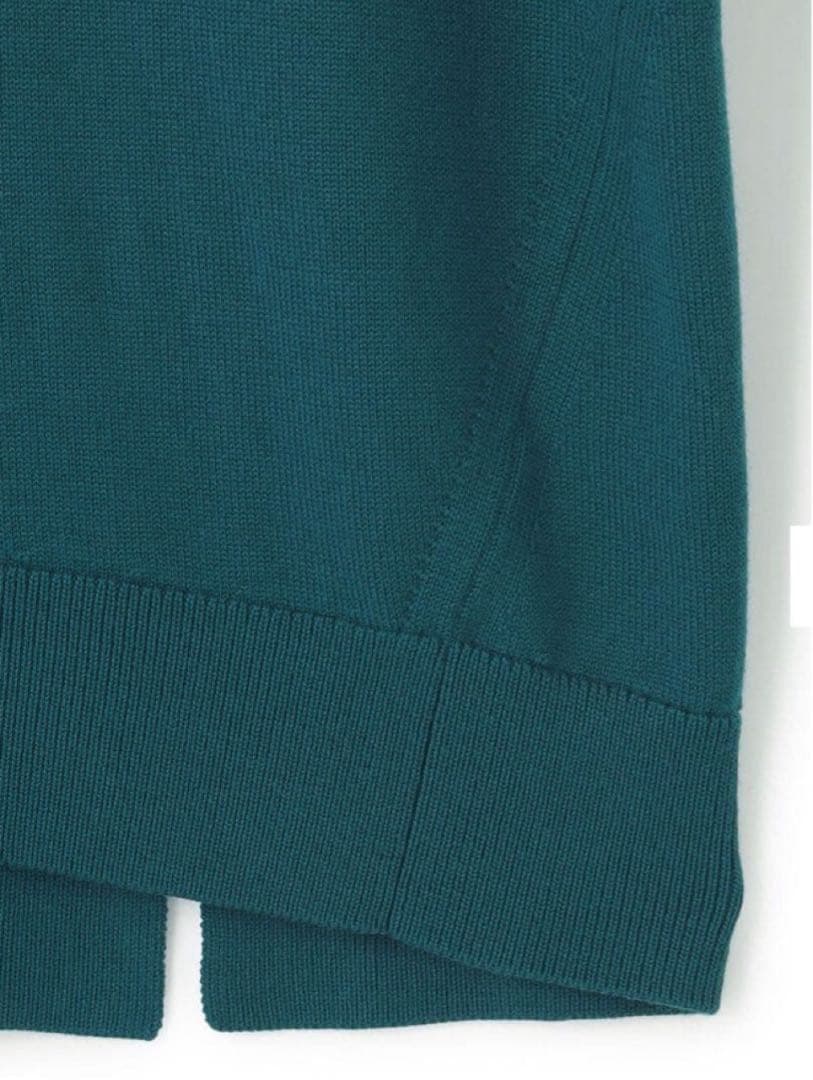 2-3回着 23区 Vネック チュニックニット ブルーグリーン 32
