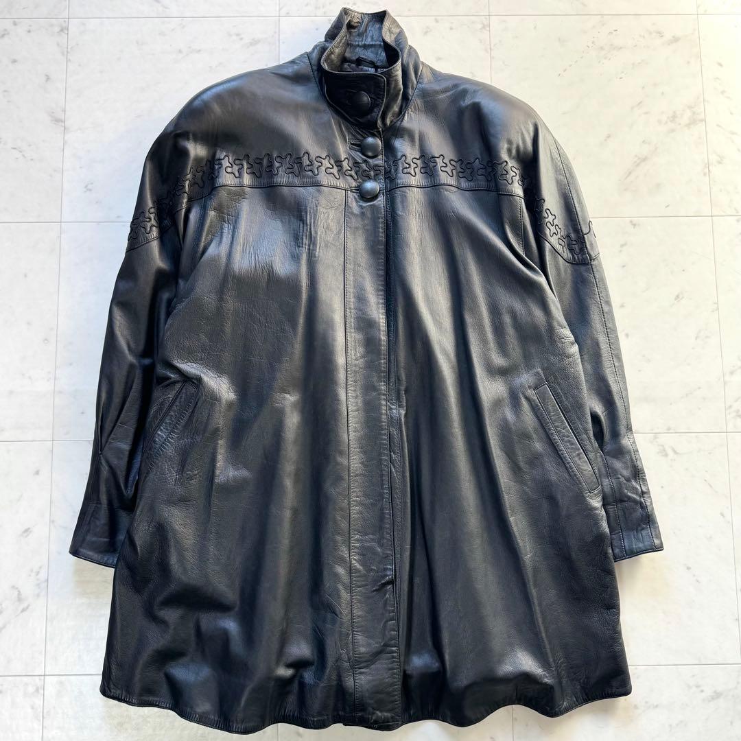 EMBA ラムレザーコート ファーライナー ウィーゼル ブラック FREE