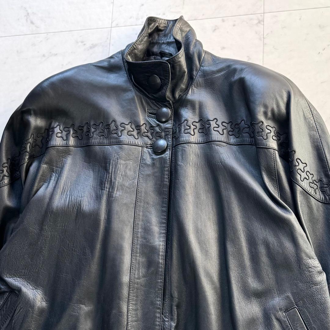 EMBA ラムレザーコート ファーライナー ウィーゼル ブラック FREE