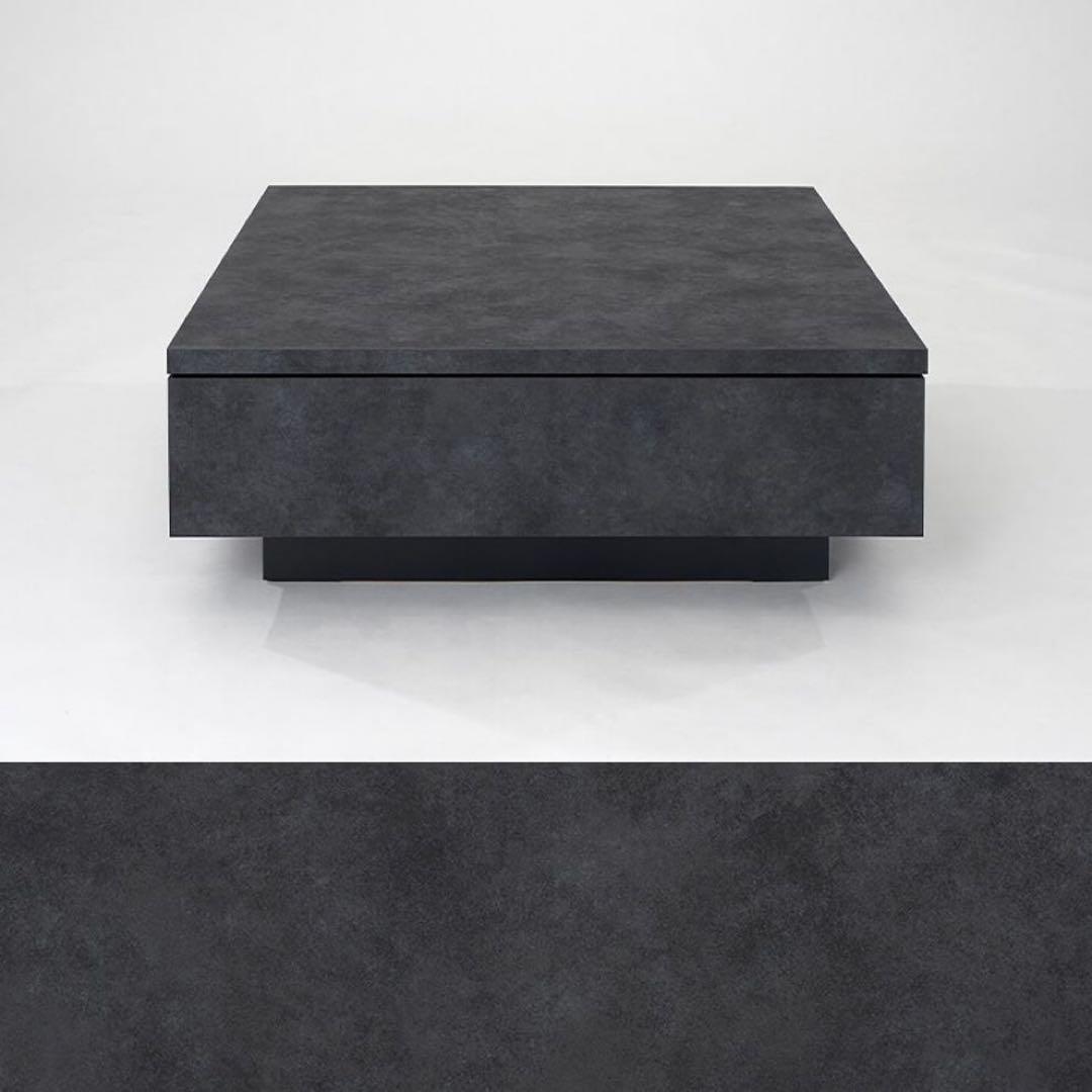 LOWYA ロウヤ モルタル調 センターテーブル ローテーブル ブラック