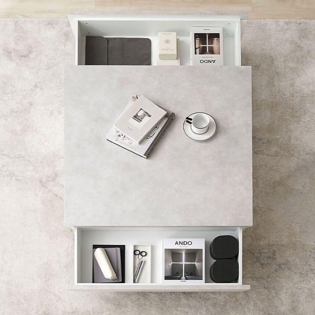 LOWYA ロウヤ モルタル調 センターテーブル ローテーブル ブラック