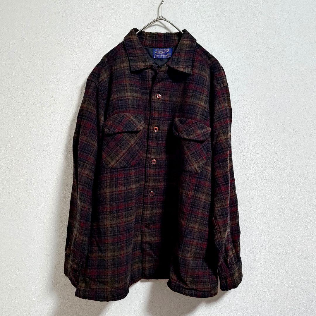 【好配色】60s USA製 PENDLETON ウールボードチェックシャツ