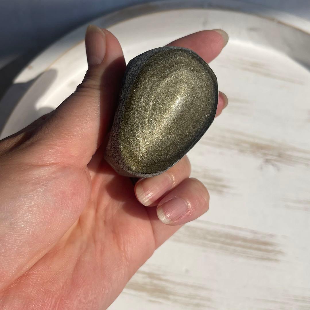 ゴールド オブシディアン 原石 カット