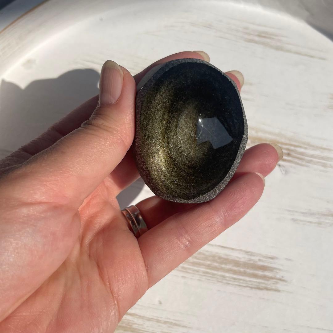 ゴールド オブシディアン 原石 カット