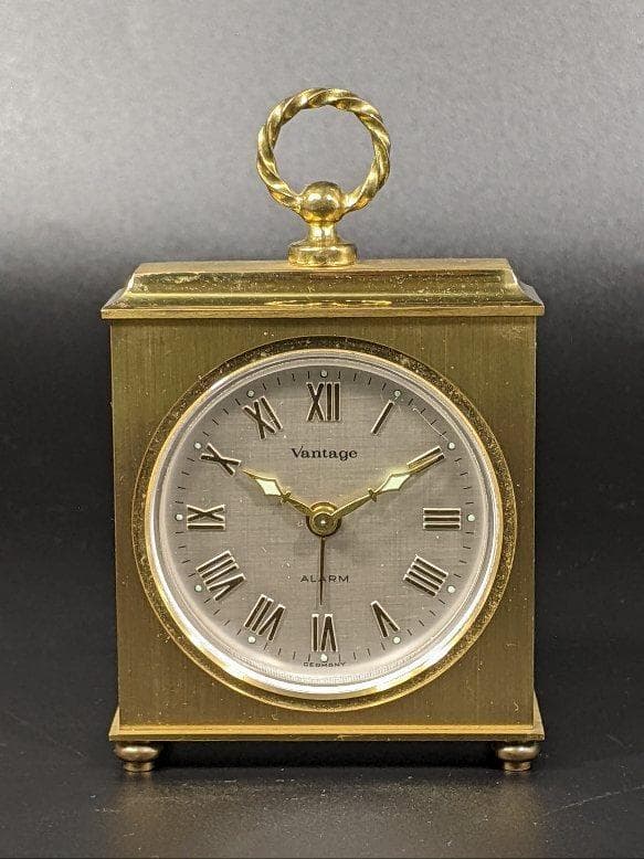 動画有◆稼働品◆Vantage アラームクロック 小型機械式手巻き時計 ドイツ製