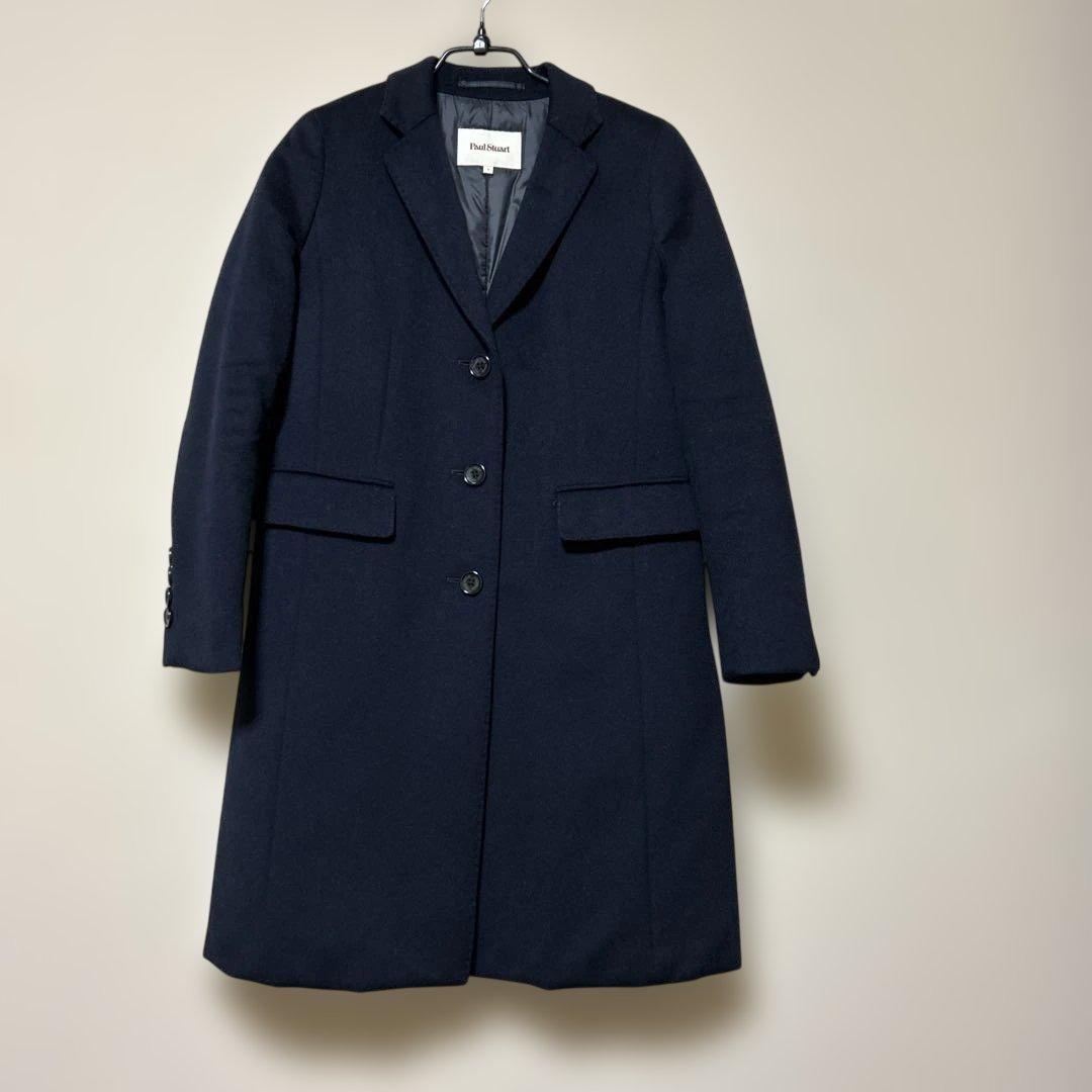 Paul Stuartポールスチュアート ネイビー　ダウン入り　チェスターコート