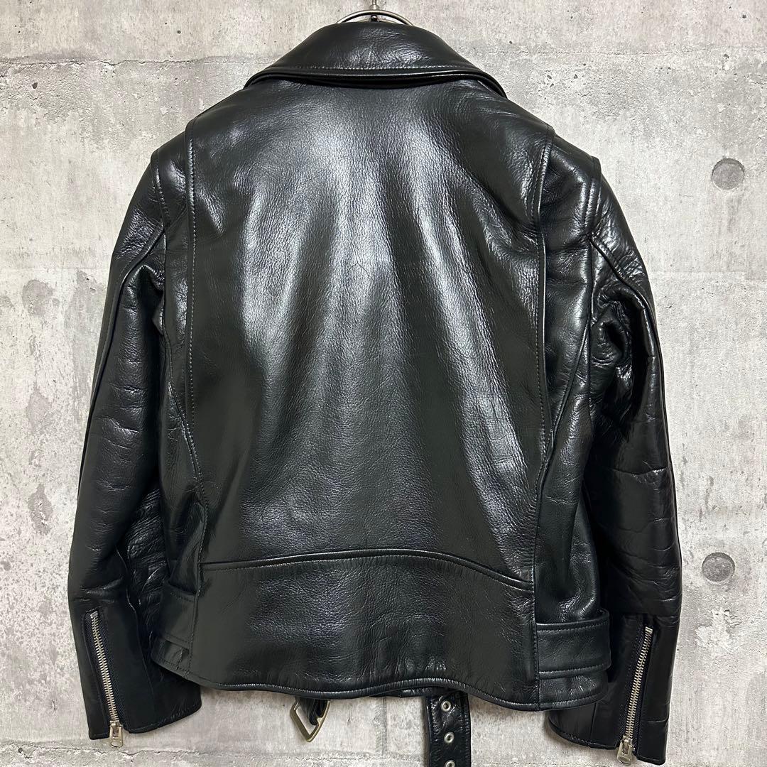 140 beautiful people ダブルライダース 黒 牛革 ブラック