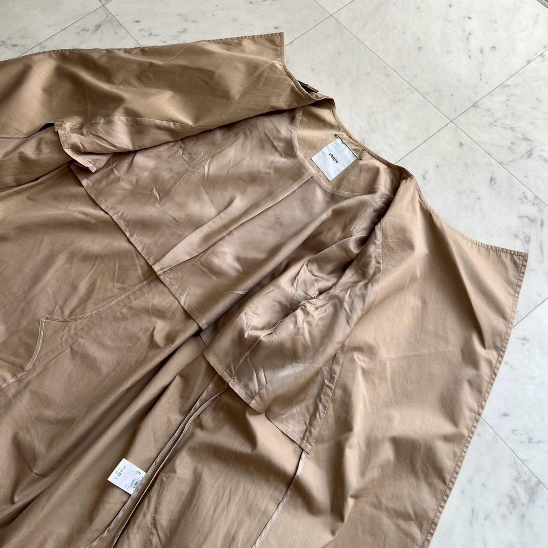 ebure ドレストレンチコート ベージュ ベルト付き ロング丈