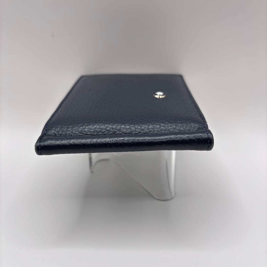 MONTBLANC 二つ折り財布　マネークリップ　ネイビー　レザー　モンブラン