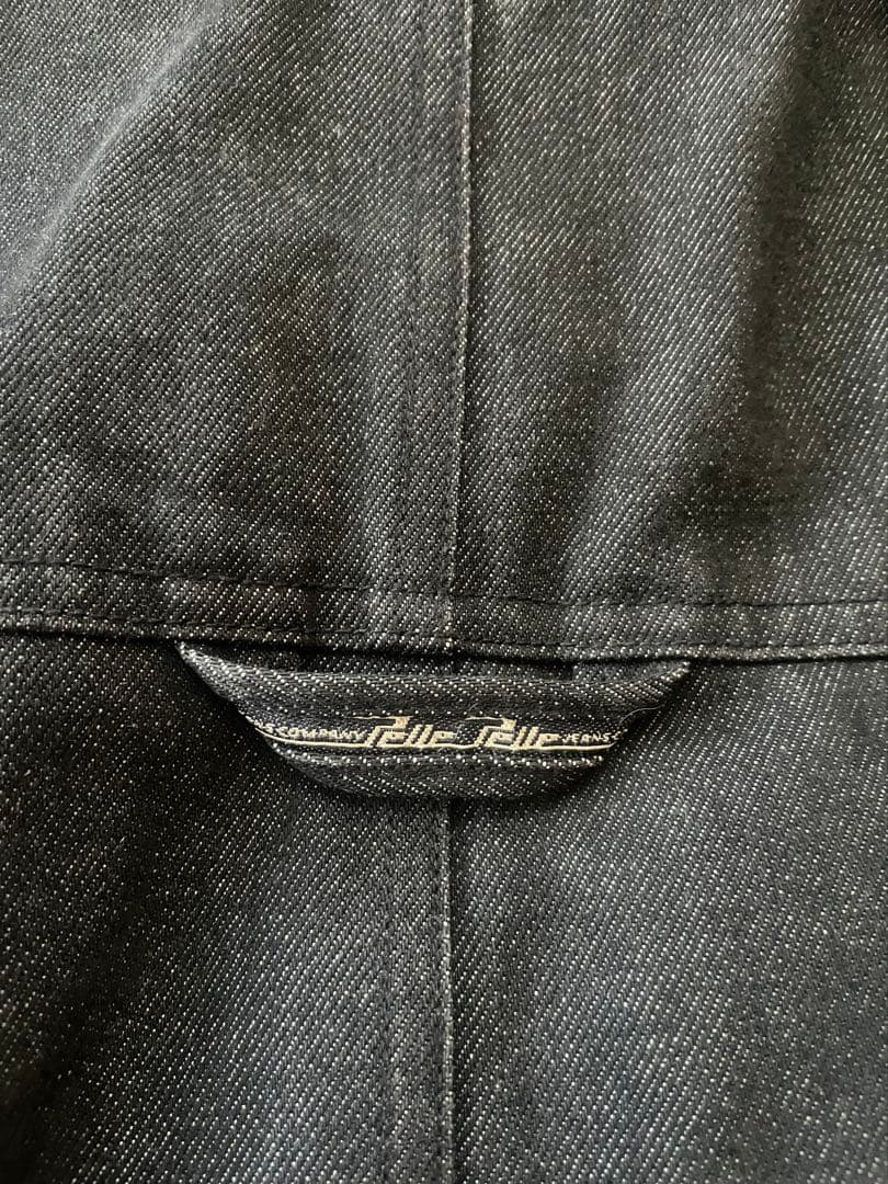 pellepelle デニム生地 裏地キルティング ジップアップジャケット XL