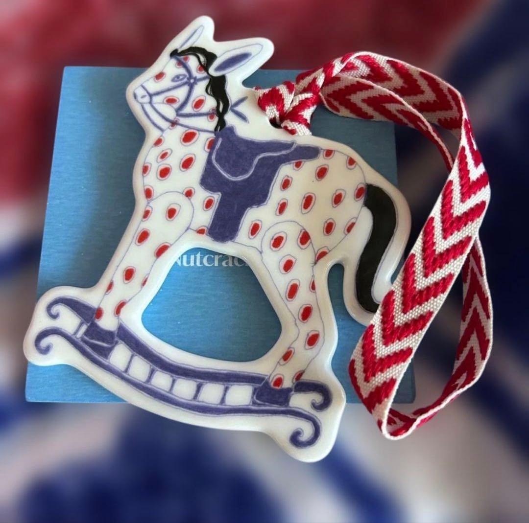 新品★3個ウェッジウッド　クリスマス ホリデイオーナメント ロッキングホース 他