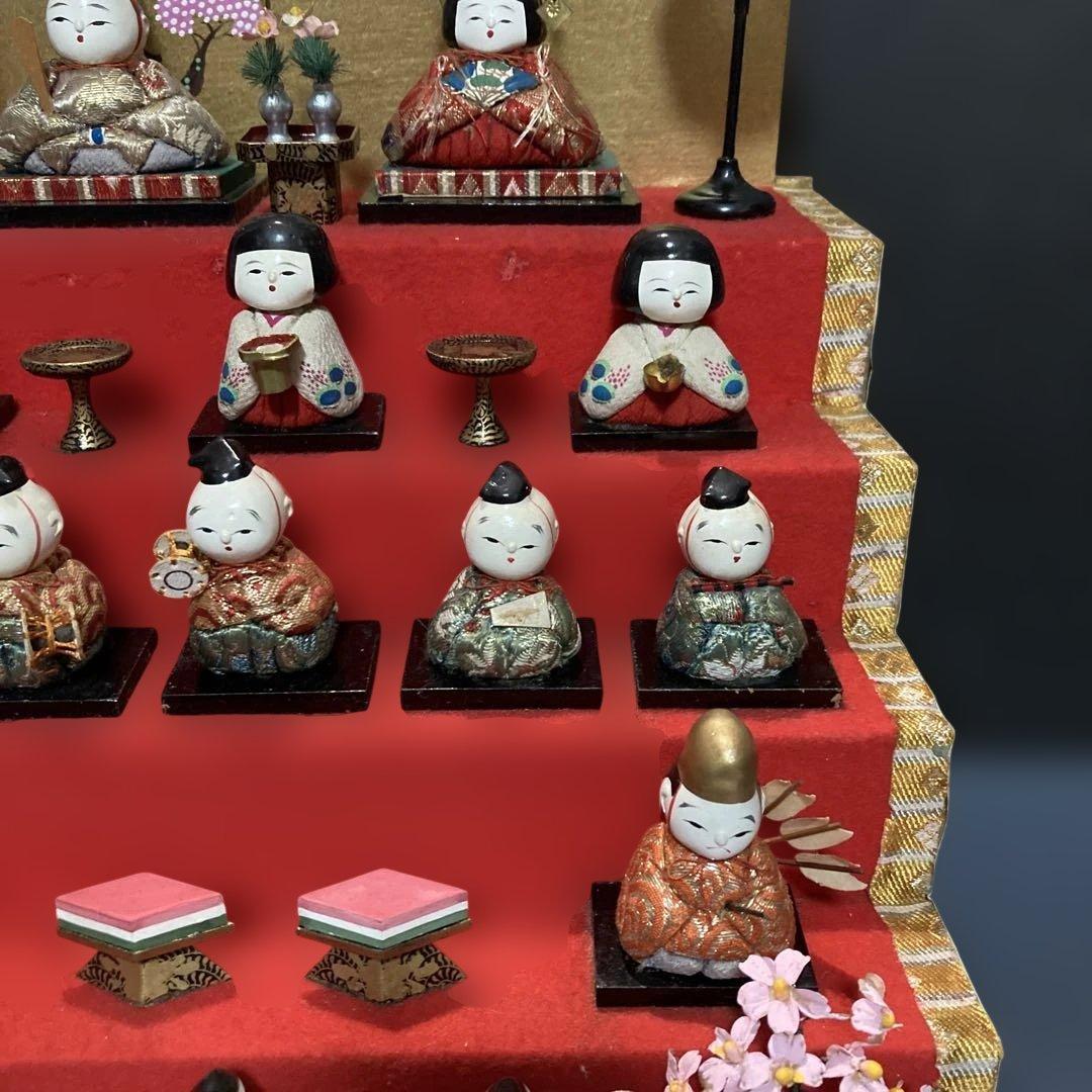 雛人形　ひろあゆたく　アンティーク木目込み豆雛　オマケ付き