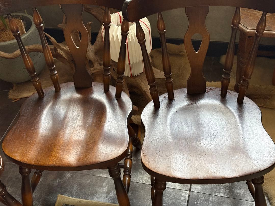 飛騨産業　キツツキマーク　ウィンザーチェア　レトロ　ヴィンテージ　4脚セット