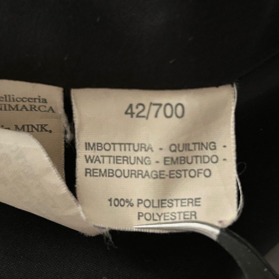 マックスマーラ ミンクファーダブルブレストトレンチコート 白タグ 中綿 黒 S