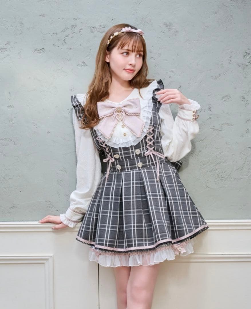 lizlisa リズリサ　フリルヨークリボンセットアップ