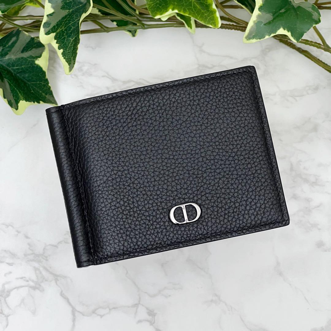 ディオール マネークリップ付き ウォレット 現行品 ブラックDior 保存袋付き