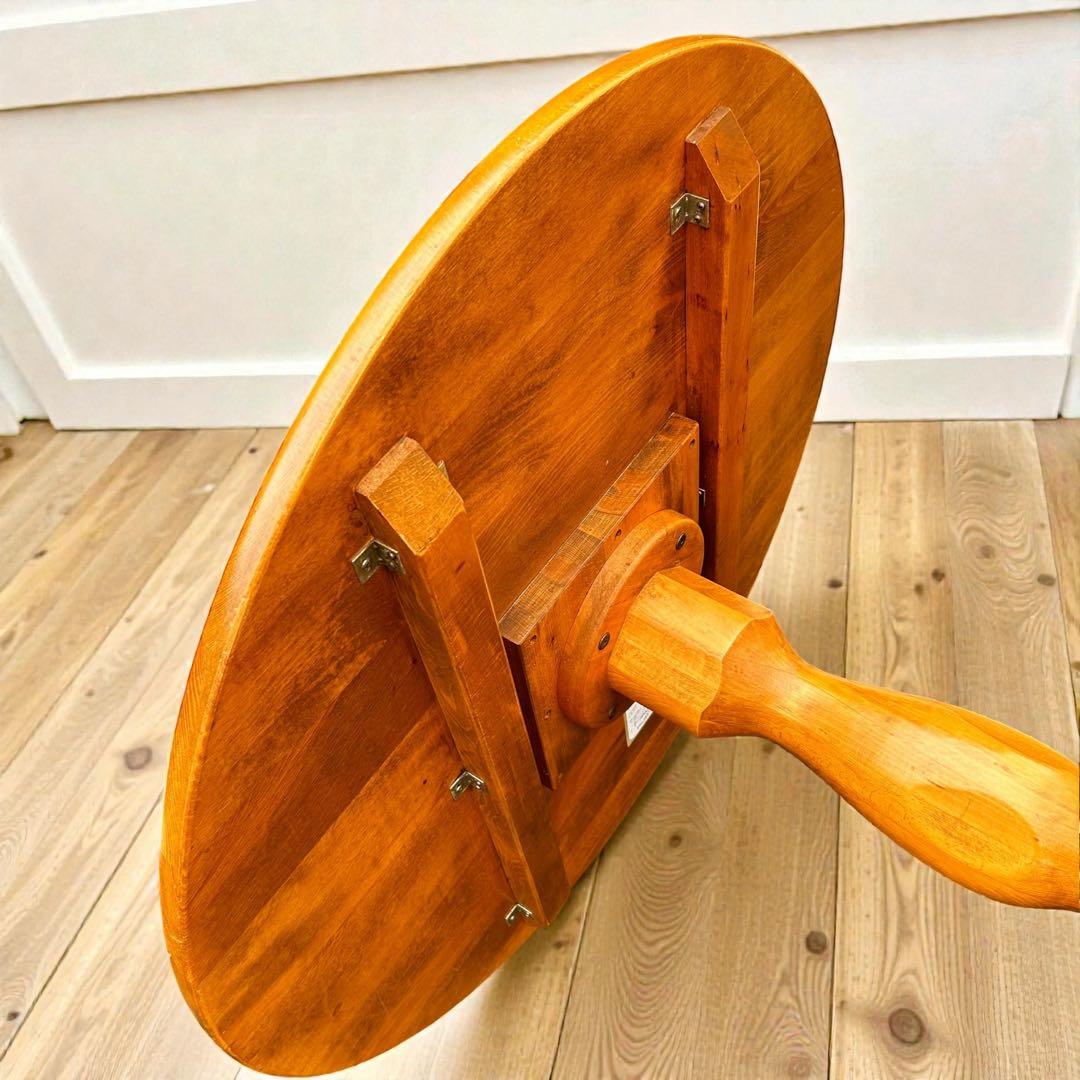 稀少❣️ヴィンテージ品✨柏木工 ダイニングテーブル 円卓 100cm 天然木 無垢
