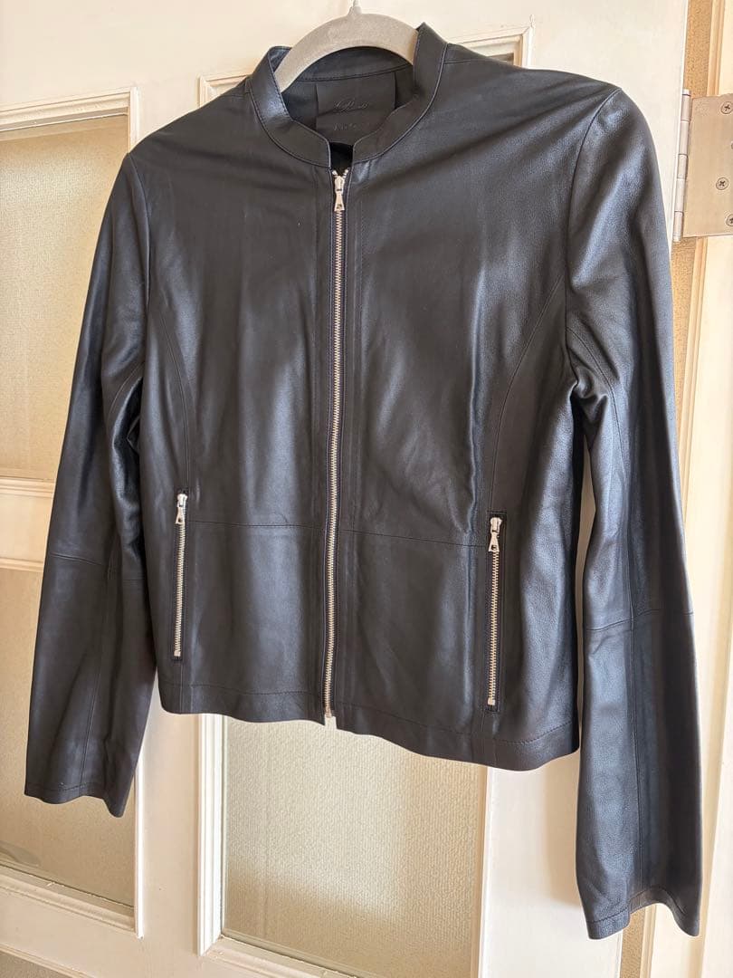 ADORE アドーア ゴートレザー 黒 レザージャケット スタンドカラー 38