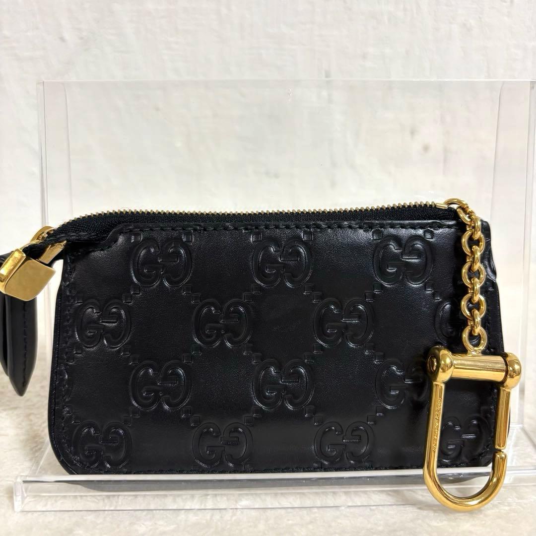 【美品】ＧＵＣＣＩ グッチ　 シグネチャー レザーキーケース ケース GG