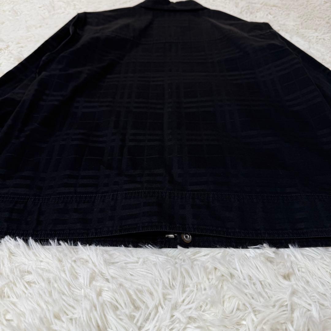 希少L バーバリーブラックレーベル ホースロゴ シャドーチェック ジャケット 黒