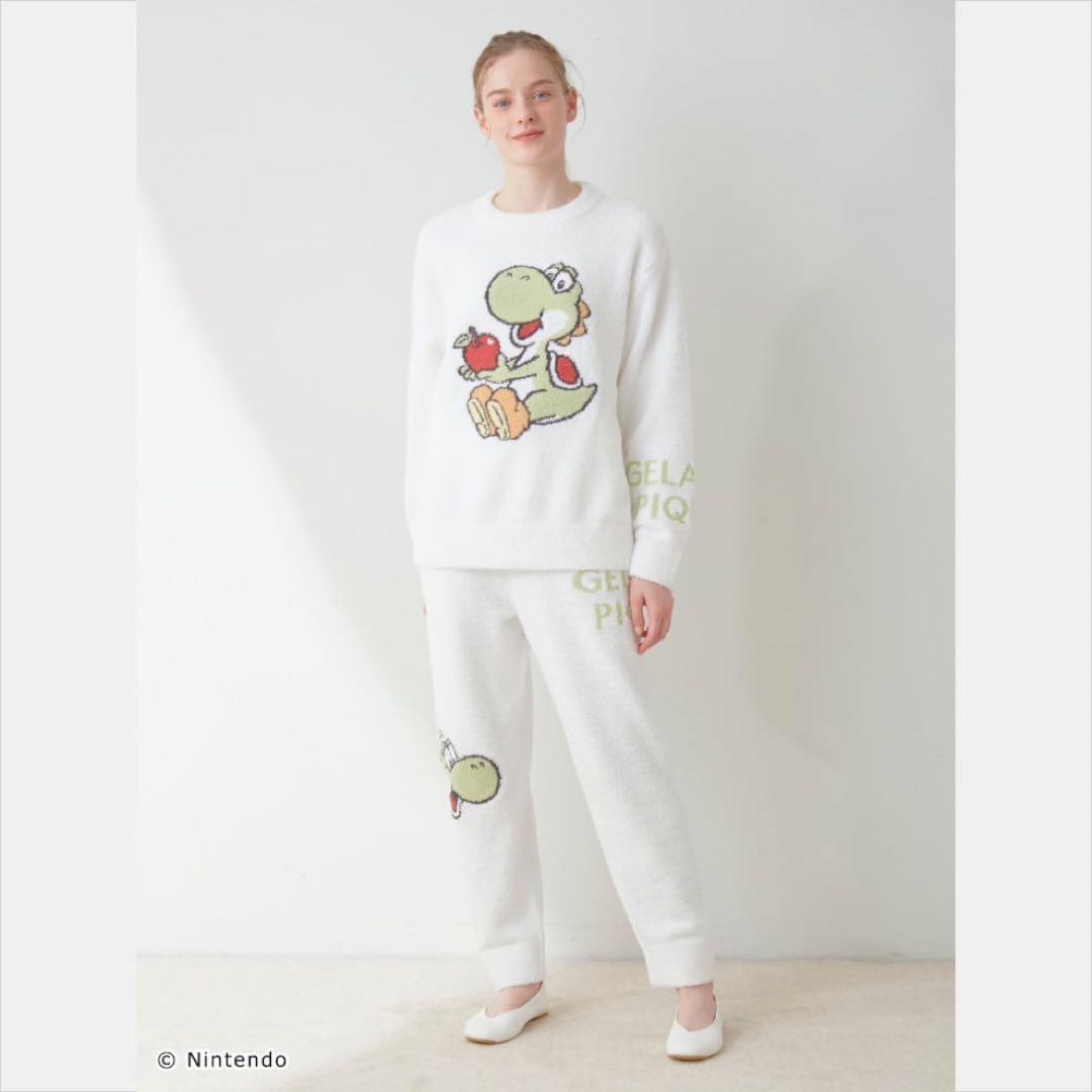 訳あり ジェラートピケ オム ヨッシー ジャガードニット ロングパンツ