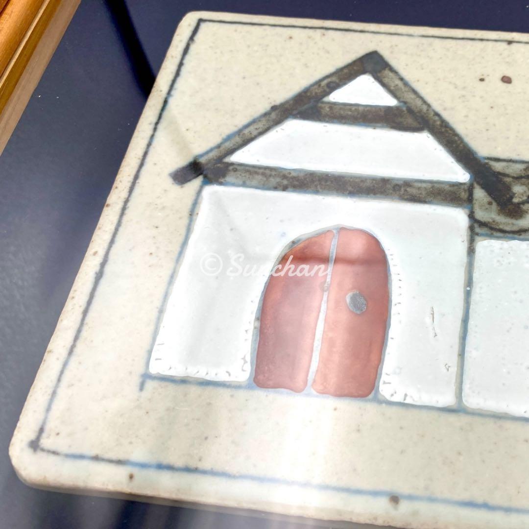 【中古】 アンティークタイルアート 木製額装品 ヴィンテージ ヨーロッパ