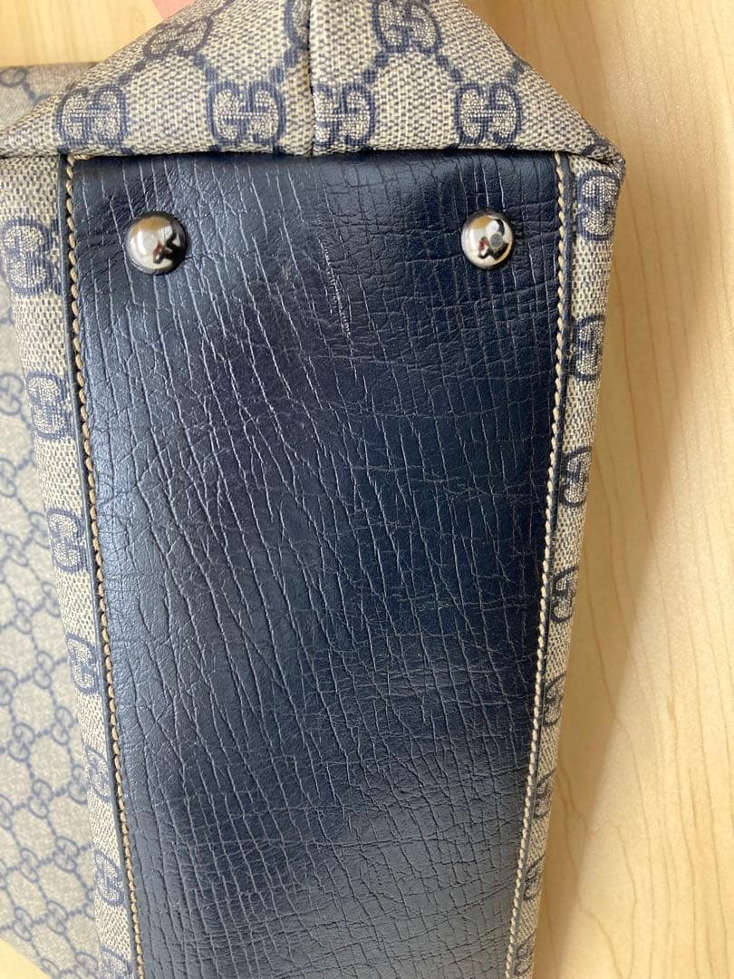 GUCCI GGパターン トートバッグ ベージュ/ネイビー