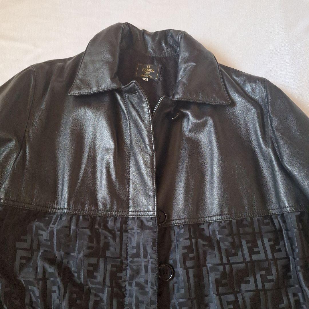 FENDI レザー ジャケット 38 ブラック