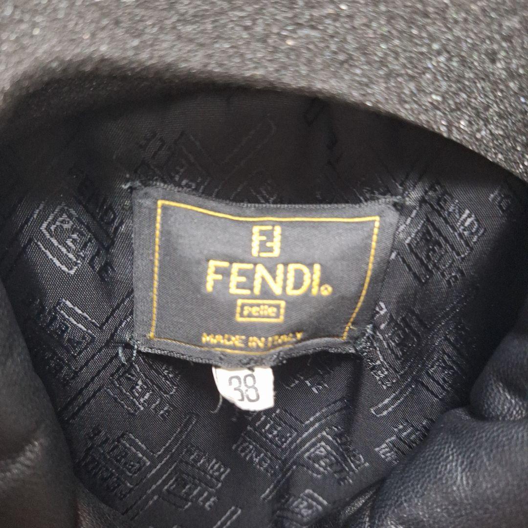 FENDI レザー ジャケット 38 ブラック