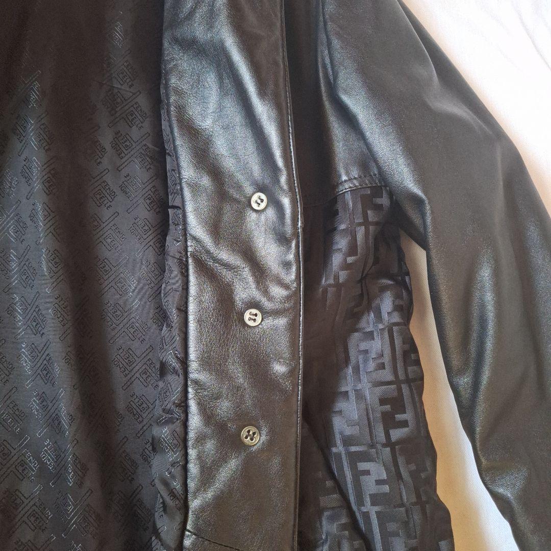FENDI レザー ジャケット 38 ブラック
