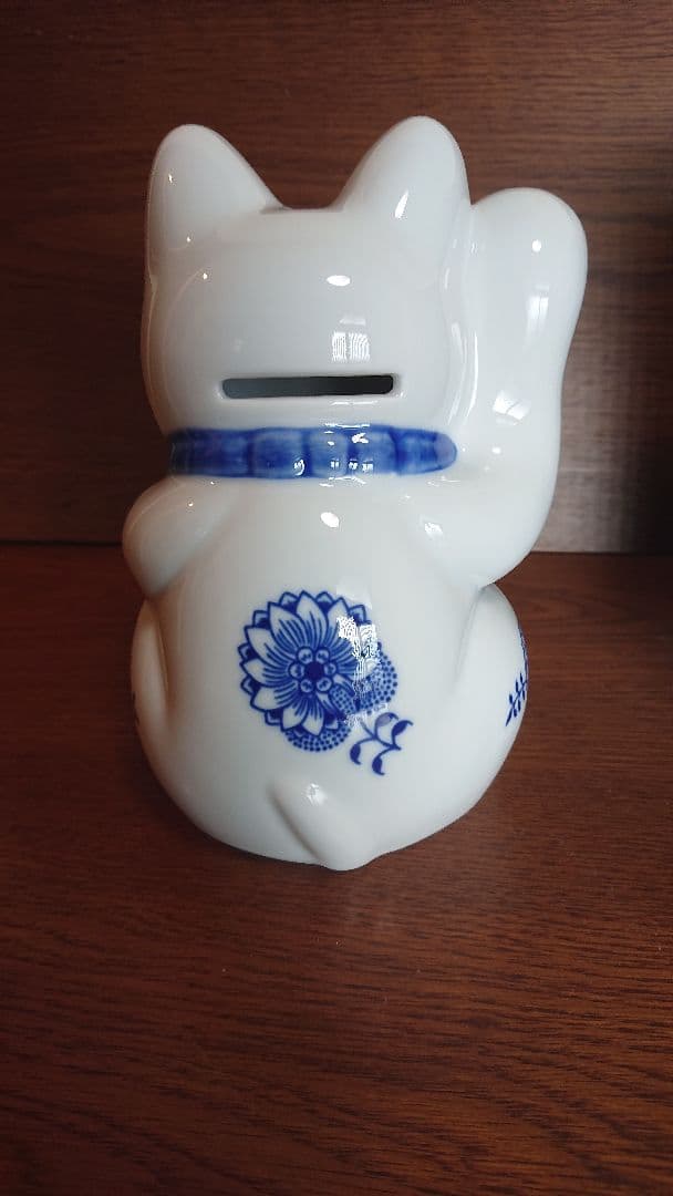 BOHEMIA Blue Onion ボヘミア ブルーオニオン 招き猫 貯金箱