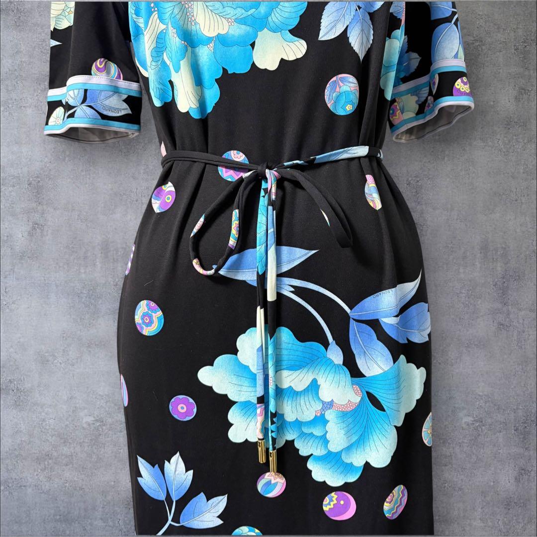 レオナール LEONARD ストレッチ　ワンピース　オーキッド　ノマド