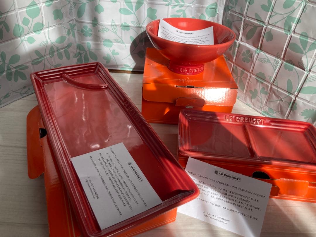 新品未使用　LE CREUSET ルクルーゼ　ジャポネスク　茶碗　魚プレート