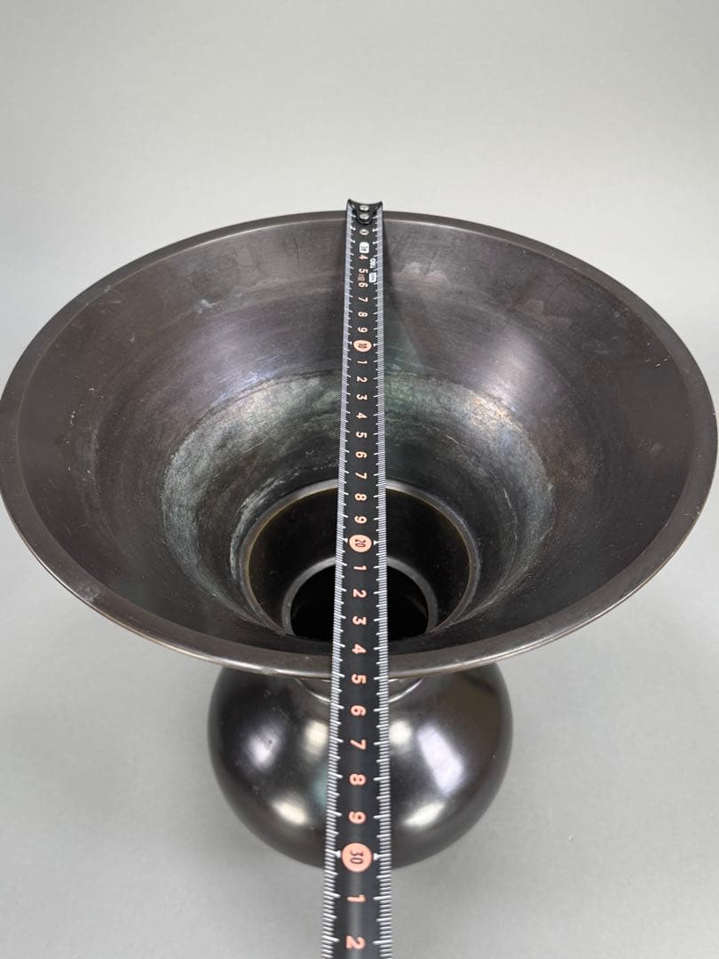 池坊　生け花　唐銅　花器　花瓶　華道具　高さ26.5cm 古流　未生流　龍生派