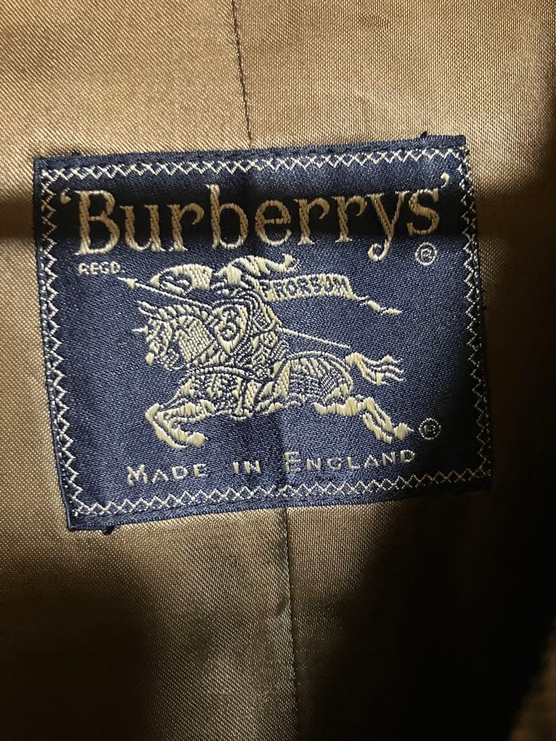 ヴィンテージ バーバリー　一枚袖　ウール　ブラウンチェック　ツィード　コットン