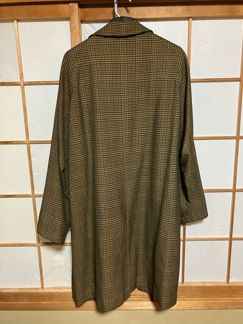 ヴィンテージ バーバリー　一枚袖　ウール　ブラウンチェック　ツィード　コットン